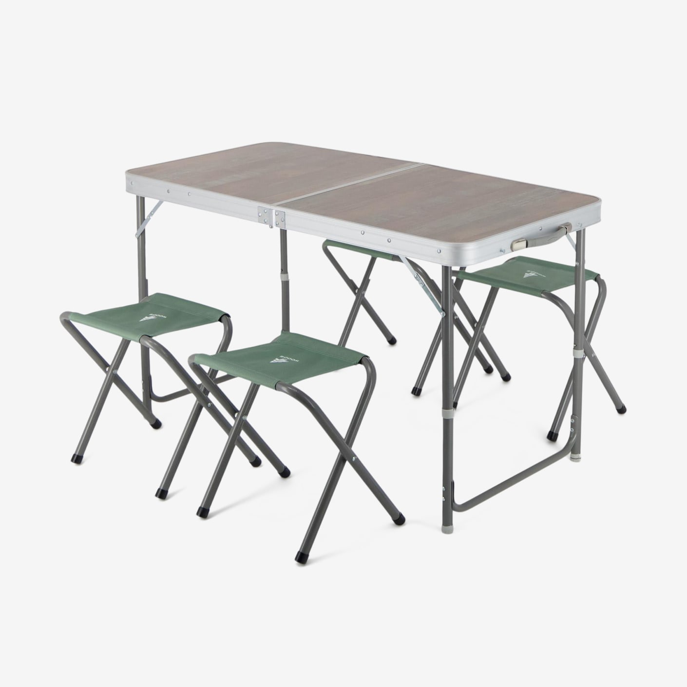 Woods Camping Table with 4 Camping Stools Bespoke Post